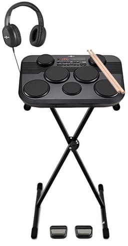 DD80 Draagbaar Elektrisch Drumstel Pads van Gear4music, Statief & Koptelefoon Pack — thumbnail 1