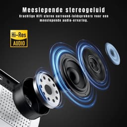 SVN® Mini beamers - Projector - Mini beamer - Wit/Zwart -‎ 21cm x 10cm x 10cm — thumbnail 3