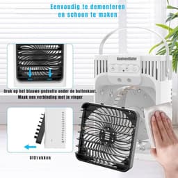Aurixi® Airco Zonder Afvoerslang - Airco - Aircooler - 3 standen - 4 in 1 - Wit - 10cm x 15cm x 5cm — thumbnail 3