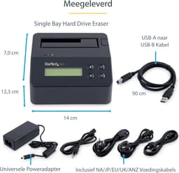 Standalone HDD/SSD Eraser met USB 3.0 - 9 Veiliginspanningsmodi en LCD-display — thumbnail 5