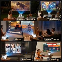 Flolife - L018 Beamer - Native 1080P Full HD Projector - 650 ANSI - Android 14 - WiFi 6 - Bluetooth 5.4 - Auto Focus & Keystone - 8K Ondersteuning — thumbnail 5