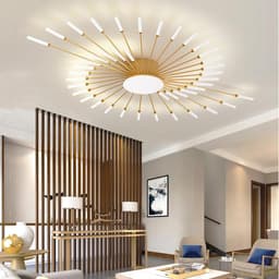 Moderne Dimmedbare LED Plafondlamp Goud/Zwart Design met Afstandsbediening — thumbnail 1