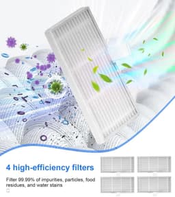 20-delige accessoireset voor Eufy Omni C20, reserveonderdelenset voor eufy Omni C20, 1 hoofdborstel, 4 filters, 4 zijborstels, 4 doeken, 6 stofzakken, 1 kleine reinigingsborstel — thumbnail 2