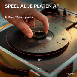 Platenspeler met speakers - Audizio RP111BL - Retro platenspeler - LP speler - Model 2025 - Blauw — thumbnail 4