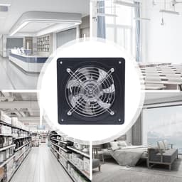 150mm afzuigventilator - met 7-bladige ventilator - zwart - hoog vermogen - zelfsluitende terugslagklep — thumbnail 4