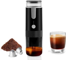 Mini-espressomachine voor op reis - Oplaadbaar & Handmatig - K Cup-capsules - Kamperen & Wandelen . — thumbnail 1