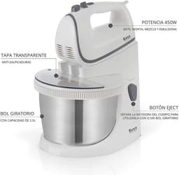 RFWR® Kneedmachine 450 W met 2,5 L kom, kneedhaak en garde – Ideaal voor bakken — thumbnail 5