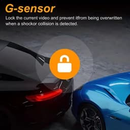 Dashcam voor en binnen dubbele camera, 1080P DVR Dashcam-rijrecorder met 3,16 inch IPS-scherm, 170° groothoekondersteuning, helder nachtzicht, botsingsvergrendeling en lusopname — thumbnail 3