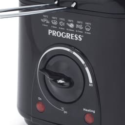 Progress EK2969PBLKVDE Compacte 1L Mini Friteuse - Verwijderbare antiaanbak kookmand, Gemakkelijk te reinigen, Antislip, Instelbare temperatuurregeling, Aanrecht frietpan, Geurreducerend filter, 950W — thumbnail 2