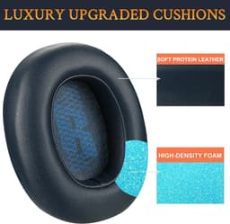 2 Stuks Oorkussens Geschikt Voor JBL Live 650BT NC / 660 NC Koptelefoon - oorkussens jbl - koptelefoon jbl - Zacht Schuim - Eiwitleer - Donkerblauw — thumbnail 3