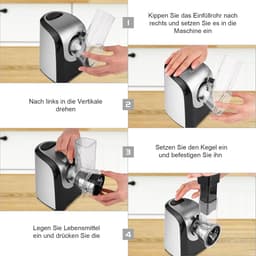 RFWR® Elektrische Groentesnijder met 5 Kegelmessen en 150W Motor - Handige Groente Rasp en Hakmolen — thumbnail 3