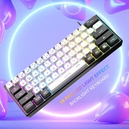 MageGee TS91 - Gaming Toetsenbord - Gaming - RGB Keyboard - 60% Keyboard - Ergonomisch - Zwart & Wit — thumbnail 2