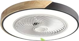 Bovista Plafondventilator - Met Verlichting - Plafond Ventilator - Met Lamp - Plafonniere Met Ventilator - Met Licht - Zwart — thumbnail 1
