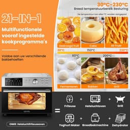 RFWR® Multifunctionele Heteluchtoven 30L met 21 Programma's – Perfecte Air Fryer voor Gezinnen — thumbnail 5