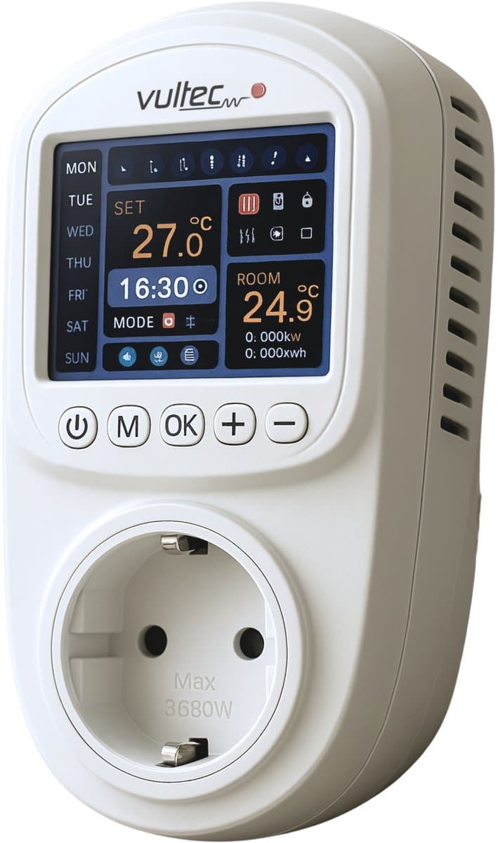 Vultec IQP Thermostaat - Smart Wifi thermostaat - programmeerbaar - Plugin - Stekker — afbeelding 1