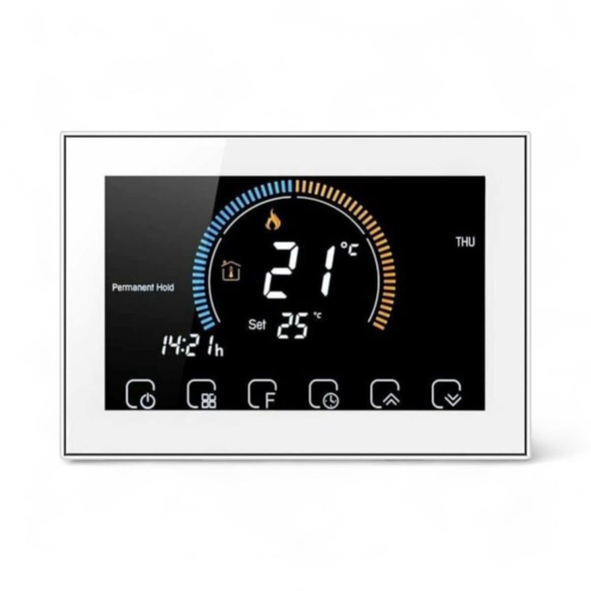 Slimme thermostaat | Inbouw WiFi | Tuya / Smart Life | Touchscreen | Electrische verwarming | 4-draads 16A | Wit | 90-240V — afbeelding 1