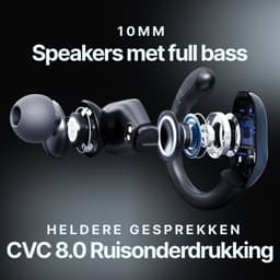 Synyq Active Draadloze Sport Oordopjes - 75 uur Speeltijd - Ruisonderdrukking - Waterbestendigheid - Bluetooth Oordopjes - Sport Oortjes - Oortjes Draadloos - Zwart — thumbnail 3