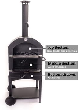 ProGarden Barbecue pizzaoven zwart — thumbnail 2