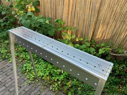 Spiedini Saté-bbq Bali 80 - Smalle houtskoolbarbecue met horizontaal rooster voor sate of andere spiesjes - 80 cm lang (let op: 11 cm smal) - Materiaal: gealuminiseerd ijzer — thumbnail 4