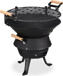 Houtskoolbarbecue - kolenbarbecue - bbq - camping barbecue - gietijzer - zwart — thumbnail 4
