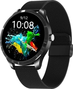 Belesy® Q9 Pro - Smartwatch Dames – Smartwatch Heren - Horloge - 1.28 inch - Kleurenscherm - Stappenteller - Bloeddruk - Hartslag - 75+ Wijzerplaten – Sporten – Milanees – Staal – Zwart - Kerstcadeau — thumbnail 2