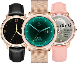 Belesy® VENUS - Smartwatch Dames Rose goud - Horloge - 1.1 inch - Kleurenscherm - Stappenteller - Bloeddruk - Hartslag - Maak je eigen wijzerplaat - Staal – Goud - Moederdag — thumbnail 4