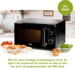 DOMO DO2520 - Solo Magnetron - Microgolfoven Solo - Zwart - 20L - 800W — thumbnail 4