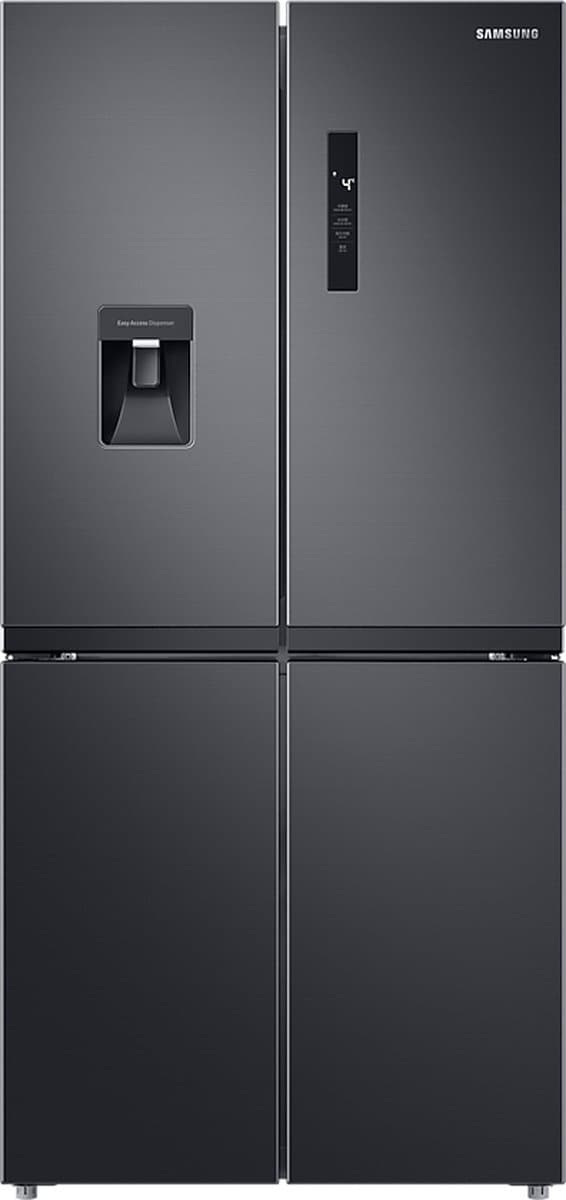 Samsung RF48A401EB4/EO, Vrijstaand, Frans deur, Zwart, LED, Op de deur, Gehard glas — afbeelding 1