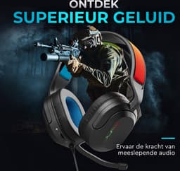 JLab Nightfall Bedrade Gaming Headset met Microfoon - Over-ear Bluetooth Game Headset - Geschikt voor PC/laptop/PS5/PS4/Switch/Xbox - Koptelefoon met Microfoon - Verwisselbare Hoofdband - Zwart — thumbnail 3