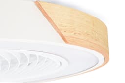Slimme Plafondventilator - Wit + Hout - Ø 52 cm - Stille Motor - Handige App - Dimfunctie - Plafond Ventilator met Verlichting - Plafondlamp met Ventilator — thumbnail 3
