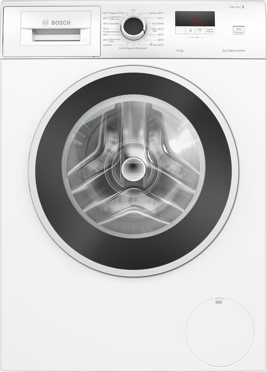 Bosch WGE03408NL - Serie 2 - Wasmachine - 8 kg - 1400 rpm - Energielabel A - Bespaar water met ActiveWater Plus - SpeedPerfect - Stil — afbeelding 1