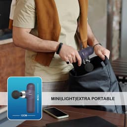 Massage Pistool Draagbaar Handheld Percussie Massager voor Diepe Weefsel Spierverlichting - Compact Lichtgewicht Ontwerp Krachtige Motor Lange Batterijduur - Inclusief 6 Massagekoppen 4 — thumbnail 4
