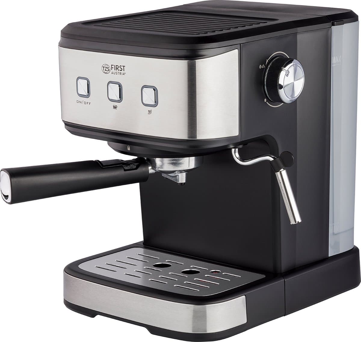 TZS First Austria Pistonmachine - 850W - Espressomachine - Koffiezetapparaat - 15Bar - Zwart — afbeelding 1