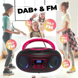Denver Draagbare DAB Radio CD Speler Kinderen - Bluetooth - Lichteffecten - Boombox - AUX - FM - TDB212PINK — thumbnail 3