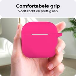 Hoesje - Geschikt voor Apple AirPods 4 - Siliconen Hoes met Clip - Silicone Case Cover - Roze — thumbnail 4