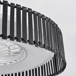 Plafondventilator Cakir met stereffect en aanpasbare kleurtemperatuur - zwarte bamboe kap — thumbnail 5