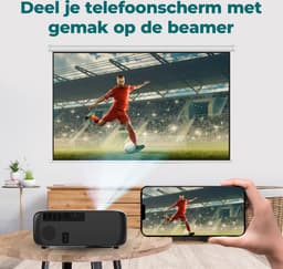 Spoused Beamer - Full-HD - 12.000 Lumen - Streamen Vanaf Je Telefoon Met WiFi - Mini Beamer - Zwart - Android — thumbnail 4