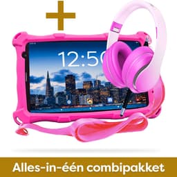 AngelTech Kinderpakket PRO MAX - Kindertablet PRO MAX + Kinderkoptelefoon - Android 15 - Combipakket - Kindertablet Vanaf 3 Jaar – Kinder Tablet – Kids Tablet - Tablet voor Kinderen - Roze — thumbnail 2