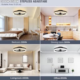 Ventilator - Plafondventilator met verlichting - Ventilator - Plafondlamp - Chique - Modern - Afstandsbediening - Voor Slaapkamer, woonkamer, restaurant enz. — thumbnail 5