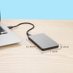 DailySuppliess Harde Schijf Extern - Draagbare - 500GB Opslag - Grijs — thumbnail 2