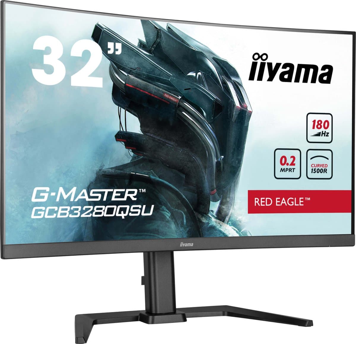 iiyama G-Master GCB3280QSU-B2 Red Eagle - 32 inch - QHD - VA - 180 Hz - Verstelbaar - Curved — afbeelding 1