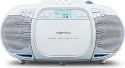 MEDION E66476 Stereo Geluidssysteem (boombox, CD-speler, MP3, cassette, draagbare cassettespeler voor kinderen, FM-radio, AUX, hoofdtelefoon, netvoeding & batterij) blauw — thumbnail 1