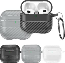 Telestore - Hoesje geschikte voor AirPods 4 - TPU carbon hoesje Beschermhoes - Shockproof AirPods 4 Cover - AirPods 4 Hoesje - Geschikt voor Apple Airpods 4 - transparant - carbon TPU cover — thumbnail 4