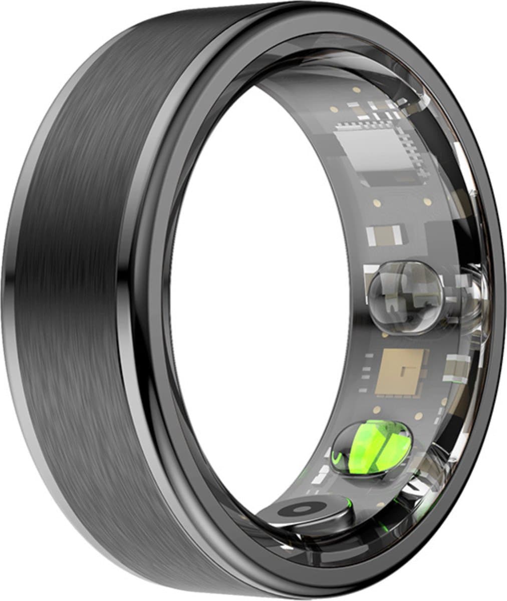 Kuno Ring 1 - Slimme ring - Smart Wearable - Health Ring - Slaap Tracker - Hartslagmeter - Stappenteller - Fitness en Activiteiten Tracker - Calorieen Bijhouden - Geen Abbonement - Waterdicht - voor Mannen en Vrouwen - Zwart - Maat #11 — afbeelding 1