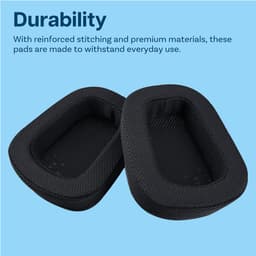 Vervangende Oorkussens voor Logitech G35, G230, G231, G233, G332, G430, G431, G432, G433, G533, G633, G633S, G635, G930, G933, G933S, G935 Hoofdtelefoon van MMOBIEL – Mesh Fabric Oorkussens – Zwart — thumbnail 4
