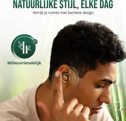 House of Marley Smile Jamaica TWS Draadloze Oordopjes - Bluetooth Oortjes Draadloos - 14 uur Batterijduur - Met Microfoon - Gemaakt van Duurzame Materialen - Zwart — thumbnail 2