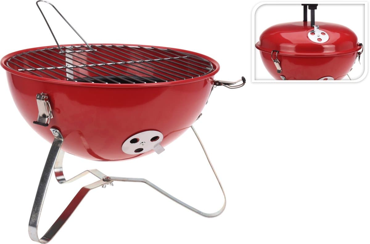 Wilderness Houtskoolbarbecue Bolvorm - Rood — afbeelding 1
