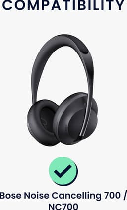 kwmobile 2x oorkussens geschikt voor Bose Noise Cancelling 700 / NC700 - Earpads voor koptelefoon in grijs — thumbnail 4