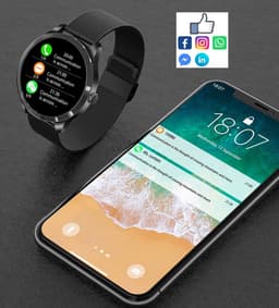 Belesy® BQSiRgRb PLUS - Smartwatch Dames – Smartwatch Heren - Horloge - 1.28 inch - Kleurenscherm - Stappenteller - Bloeddruk - Hartslag - 75+ Wijzerplaten – Sporten – Rose Goud - Siliconen - Regenboog - Kerstcadeau — thumbnail 4