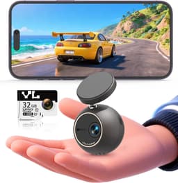 2K Dash Cam, Mini Sferische Camera met Spraakbesturing & Wifi | 360° Roteerbaar, 32G TF-kaart Inbegrepen, G-Sensor & Continu Opnemen, NightEagle Engine, 24H Parkeerbewaking — thumbnail 1